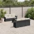 Set canapele de grădină cu perne, 7 piese, negru, poliratan GartenMobel Dekor