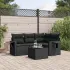 Set mobilier de grădină cu perne, 5 piese, negru, poliratan GartenMobel Dekor