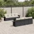 Set mobilier de grădină cu perne, 9 piese, negru, poliratan GartenMobel Dekor