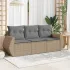 Set canapea de grădină cu perne, 3 piese, gri, poliratan GartenMobel Dekor