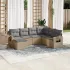 Set canapele de grădină cu perne, 7 piese, negru, poliratan GartenMobel Dekor