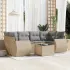 Set canapele de grădină cu perne, 7piese gri deschis poliratan GartenMobel Dekor