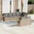 Set canapele de grădină, 8 piese, cu perne, bej, poliratan GartenMobel Dekor