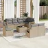 Set canapele de grădină, 9 piese, cu perne, bej, poliratan GartenMobel Dekor
