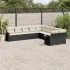 Set canapele de grădină cu perne, 10 piese, negru, poliratan GartenMobel Dekor