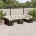 Set canapele de grădină cu perne, 11 piese, maro, poliratan GartenMobel Dekor