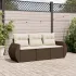 Set canapea de grădină cu perne, 3 piese, gri, poliratan GartenMobel Dekor