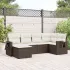 Set mobilier de grădină cu perne, 6 piese, negru, poliratan GartenMobel Dekor