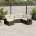 Set canapele de grădină cu perne, 7 piese, negru, poliratan GartenMobel Dekor