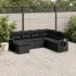 Set canapele de grădină cu perne, 7 piese, negru, poliratan GartenMobel Dekor