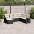 Set canapele de grădină cu perne, 7 piese, negru, poliratan GartenMobel Dekor