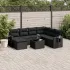 Set mobilier de grădină cu perne, 8 piese, negru, poliratan GartenMobel Dekor
