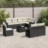Set canapele de grădină, 9 piese, cu perne, bej, poliratan GartenMobel Dekor