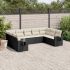 Set mobilier de grădină cu perne, 9 piese, negru, poliratan GartenMobel Dekor