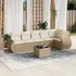 Set canapele de grădină, 7 piese, cu perne, bej, poliratan GartenMobel Dekor