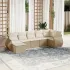 Set canapele de grădină cu perne, 7 piese, negru, poliratan GartenMobel Dekor