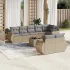 Set mobilier de grădină cu perne, 9 piese, negru, poliratan GartenMobel Dekor