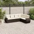 Set mobilier de grădină cu perne, 6 piese, negru, poliratan GartenMobel Dekor