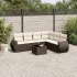 Set canapele de grădină cu perne, 7 piese, negru, poliratan GartenMobel Dekor