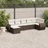 Set canapele de grădină cu perne, 7 piese, negru, poliratan GartenMobel Dekor