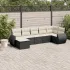 Set canapele de grădină cu perne, 7 piese, negru, poliratan GartenMobel Dekor