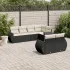 Set canapele de grădină, 7 piese, cu perne, gri, poliratan GartenMobel Dekor