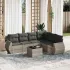 Set canapele de grădină cu perne, 7 piese, negru, poliratan GartenMobel Dekor