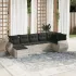 Set canapele de grădină cu perne, 7 piese, negru, poliratan GartenMobel Dekor