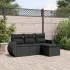 Set canapele de grădină, 4 piese, cu perne, bej, poliratan GartenMobel Dekor