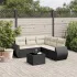 Set mobilier de grădină cu perne, 6 piese, negru, poliratan GartenMobel Dekor