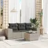 Set canapea de grădină cu perne, 4 piese, gri deschis poliratan GartenMobel Dekor