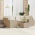 Set canapele de grădină, 7 piese, cu perne, bej, poliratan GartenMobel Dekor