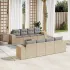 Set canapele de grădină, 9 piese, cu perne, bej, poliratan GartenMobel Dekor