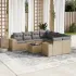 Set mobilier de grădină cu perne, 9 piese, negru, poliratan GartenMobel Dekor