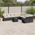 Set canapele de grădină cu perne, 11 piese, maro, poliratan GartenMobel Dekor