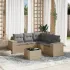Set canapele de grădină cu perne, 6 piese, bej, poliratan GartenMobel Dekor