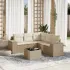 Set canapele de grădină cu perne, 6 piese, bej, poliratan GartenMobel Dekor