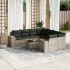 Set mobilier de grădină cu perne, 9 piese, negru, poliratan GartenMobel Dekor