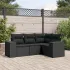 Set canapele de grădină, 4 piese, cu perne, bej, poliratan GartenMobel Dekor