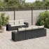 Set mobilier de grădină cu perne, 8 piese, negru, poliratan GartenMobel Dekor