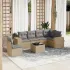 Set canapele de grădină cu perne, 7 piese, negru, poliratan GartenMobel Dekor