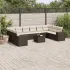 Set canapele de grădină cu perne, 11 piese, maro, poliratan GartenMobel Dekor