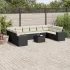 Set canapele de grădină cu perne, 11 piese, maro, poliratan GartenMobel Dekor