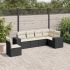 Set mobilier de grădină cu perne, 6 piese, negru, poliratan GartenMobel Dekor