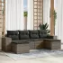 Set mobilier grădină cu perne, 6 piese, gri, poliratan GartenMobel Dekor