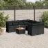 Set mobilier de grădină cu perne, 9 piese, negru, poliratan GartenMobel Dekor
