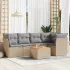 Set mobilier de grădină cu perne, 6 piese, negru, poliratan GartenMobel Dekor