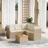 Set canapele de grădină, 6 piese, cu perne, bej, poliratan GartenMobel Dekor