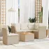 Set mobilier grădină cu perne, 6 piese, gri, poliratan GartenMobel Dekor