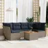 Set canapele de grădină cu perne, 7 piese, negru, poliratan GartenMobel Dekor